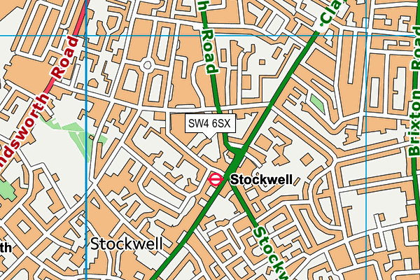 SW4 6SX map - OS VectorMap District (Ordnance Survey)