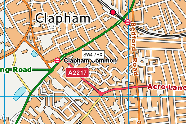 SW4 7HX map - OS VectorMap District (Ordnance Survey)