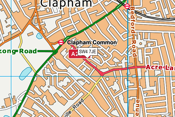 SW4 7JE map - OS VectorMap District (Ordnance Survey) SW4 7JE map - OS VectorMap District (Ordnance Survey)