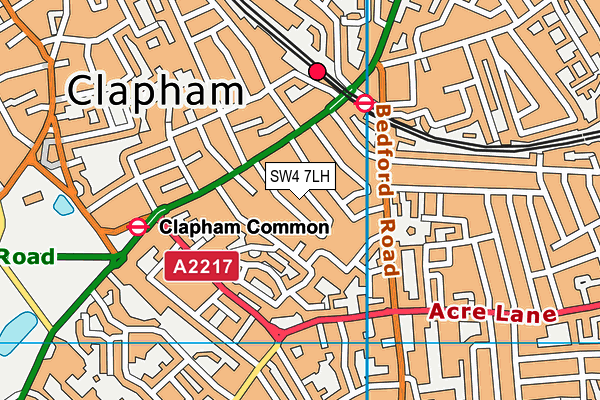 SW4 7LH map - OS VectorMap District (Ordnance Survey) SW4 7LH map - OS VectorMap District (Ordnance Survey)