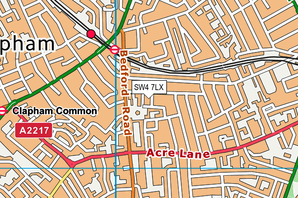 SW4 7LX map - OS VectorMap District (Ordnance Survey) SW4 7LX map - OS VectorMap District (Ordnance Survey)