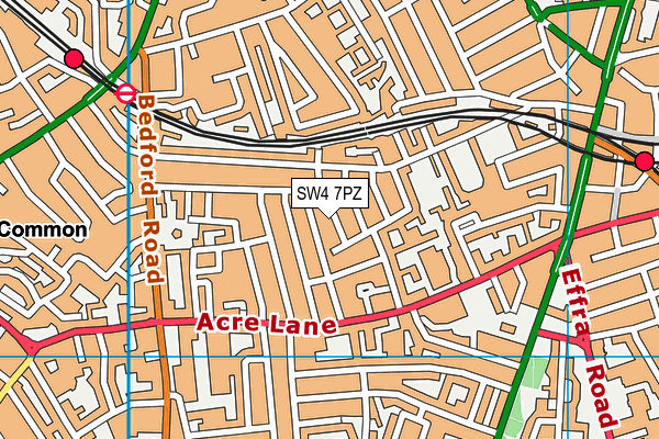 SW4 7PZ map - OS VectorMap District (Ordnance Survey) SW4 7PZ map - OS VectorMap District (Ordnance Survey)