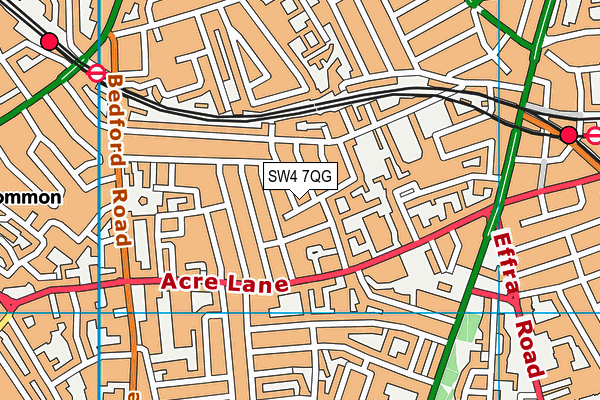 SW4 7QG map - OS VectorMap District (Ordnance Survey) SW4 7QG map - OS VectorMap District (Ordnance Survey)