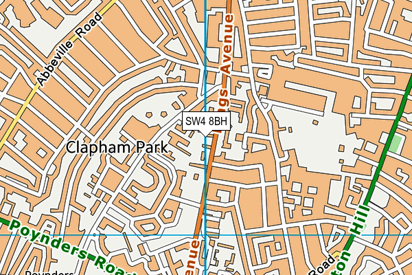 SW4 8BH map - OS VectorMap District (Ordnance Survey) SW4 8BH map - OS VectorMap District (Ordnance Survey)