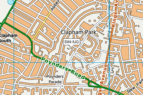 SW4 8JQ map - OS VectorMap District (Ordnance Survey) SW4 8JQ map - OS VectorMap District (Ordnance Survey)