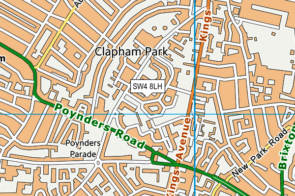 SW4 8LH map - OS VectorMap District (Ordnance Survey) SW4 8LH map - OS VectorMap District (Ordnance Survey)