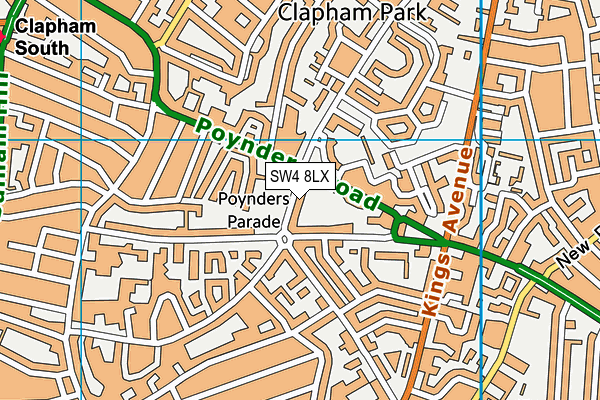 SW4 8LX map - OS VectorMap District (Ordnance Survey) SW4 8LX map - OS VectorMap District (Ordnance Survey)