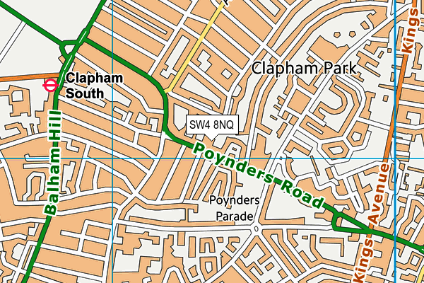 SW4 8NQ map - OS VectorMap District (Ordnance Survey) SW4 8NQ map - OS VectorMap District (Ordnance Survey)