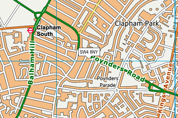 SW4 8NY map - OS VectorMap District (Ordnance Survey) SW4 8NY map - OS VectorMap District (Ordnance Survey)