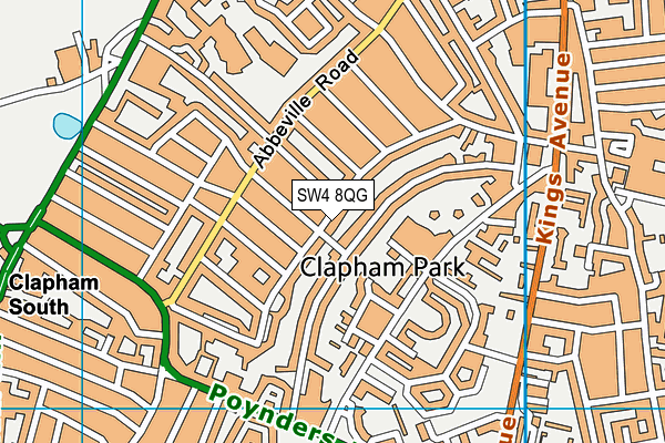 SW4 8QG map - OS VectorMap District (Ordnance Survey) SW4 8QG map - OS VectorMap District (Ordnance Survey)