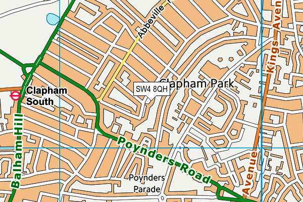 SW4 8QH map - OS VectorMap District (Ordnance Survey) SW4 8QH map - OS VectorMap District (Ordnance Survey)