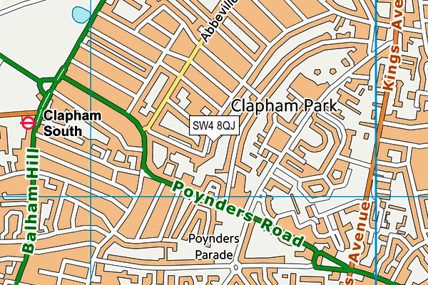 SW4 8QJ map - OS VectorMap District (Ordnance Survey) SW4 8QJ map - OS VectorMap District (Ordnance Survey)