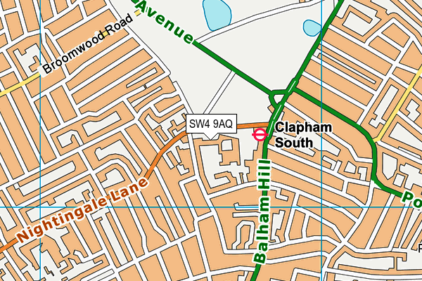 SW4 9AQ map - OS VectorMap District (Ordnance Survey) SW4 9AQ map - OS VectorMap District (Ordnance Survey)