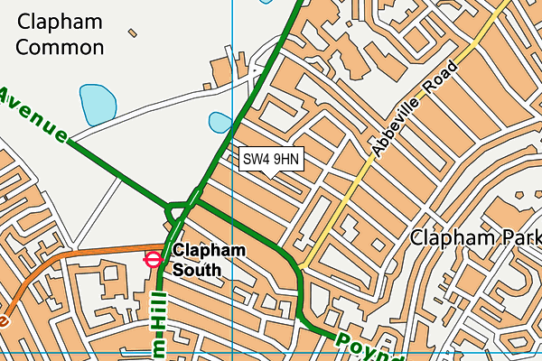 SW4 9HN map - OS VectorMap District (Ordnance Survey) SW4 9HN map - OS VectorMap District (Ordnance Survey)