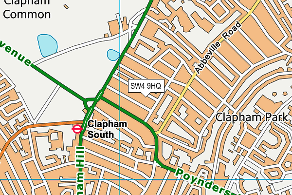 SW4 9HQ map - OS VectorMap District (Ordnance Survey) SW4 9HQ map - OS VectorMap District (Ordnance Survey)