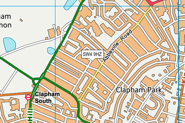 SW4 9HZ map - OS VectorMap District (Ordnance Survey) SW4 9HZ map - OS VectorMap District (Ordnance Survey)