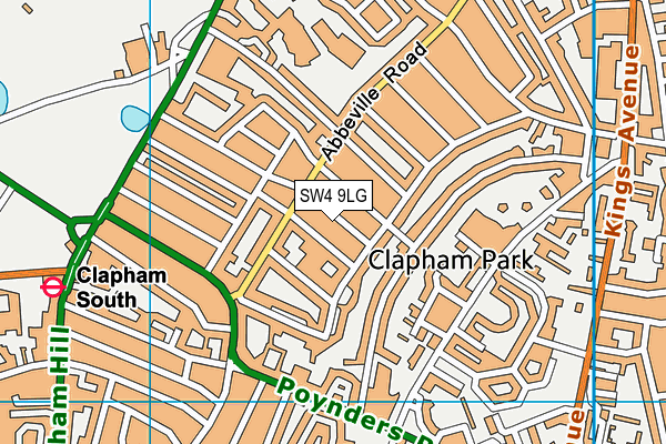 SW4 9LG map - OS VectorMap District (Ordnance Survey) SW4 9LG map - OS VectorMap District (Ordnance Survey)