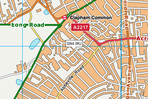 SW4 9RJ map - OS VectorMap District (Ordnance Survey) SW4 9RJ map - OS VectorMap District (Ordnance Survey)