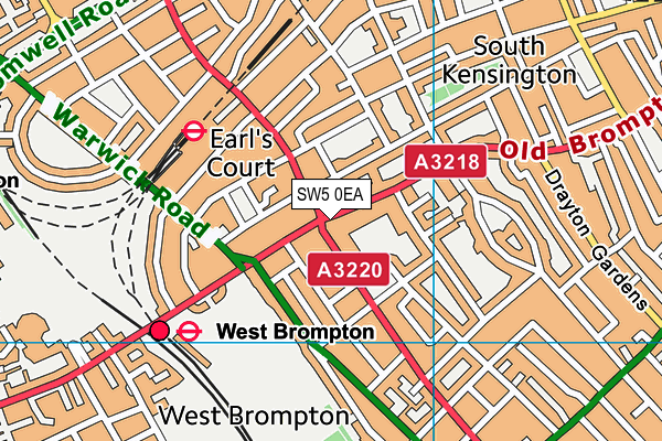 SW5 0EA map - OS VectorMap District (Ordnance Survey) SW5 0EA map - OS VectorMap District (Ordnance Survey)