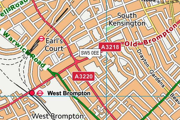SW5 0EE map - OS VectorMap District (Ordnance Survey) SW5 0EE map - OS VectorMap District (Ordnance Survey)