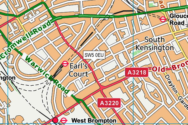 SW5 0EU map - OS VectorMap District (Ordnance Survey) SW5 0EU map - OS VectorMap District (Ordnance Survey)
