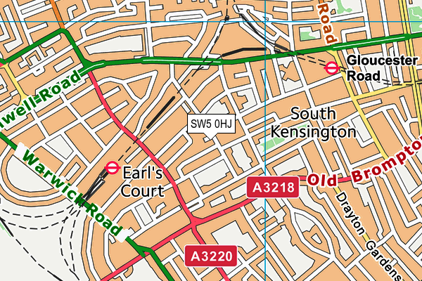 SW5 0HJ map - OS VectorMap District (Ordnance Survey) SW5 0HJ map - OS VectorMap District (Ordnance Survey)