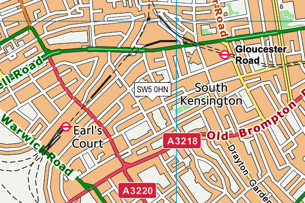 SW5 0HN map - OS VectorMap District (Ordnance Survey) SW5 0HN map - OS VectorMap District (Ordnance Survey)
