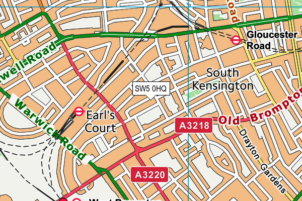 SW5 0HQ map - OS VectorMap District (Ordnance Survey) SW5 0HQ map - OS VectorMap District (Ordnance Survey)