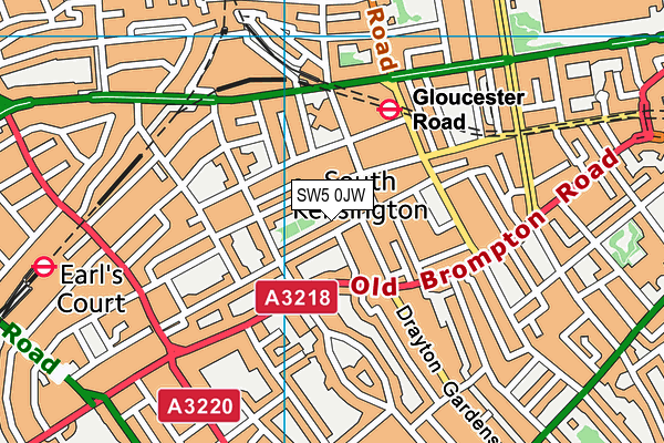 SW5 0JW map - OS VectorMap District (Ordnance Survey) SW5 0JW map - OS VectorMap District (Ordnance Survey)
