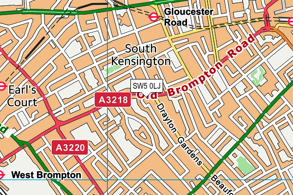 SW5 0LJ map - OS VectorMap District (Ordnance Survey) SW5 0LJ map - OS VectorMap District (Ordnance Survey)