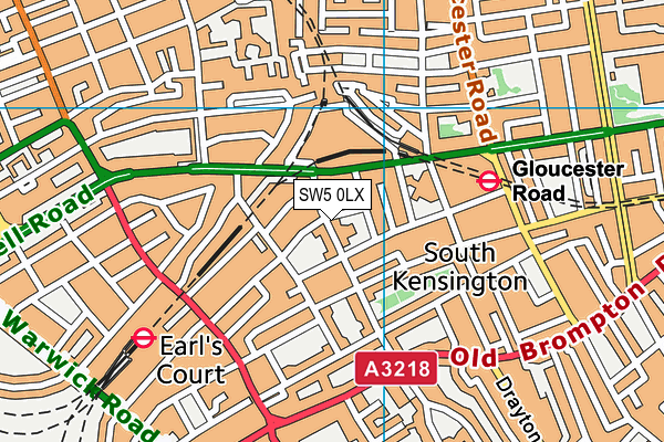 SW5 0LX map - OS VectorMap District (Ordnance Survey) SW5 0LX map - OS VectorMap District (Ordnance Survey)