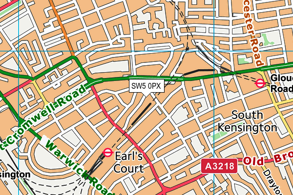 SW5 0PX map - OS VectorMap District (Ordnance Survey) SW5 0PX map - OS VectorMap District (Ordnance Survey)