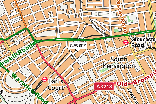 SW5 0PZ map - OS VectorMap District (Ordnance Survey) SW5 0PZ map - OS VectorMap District (Ordnance Survey)