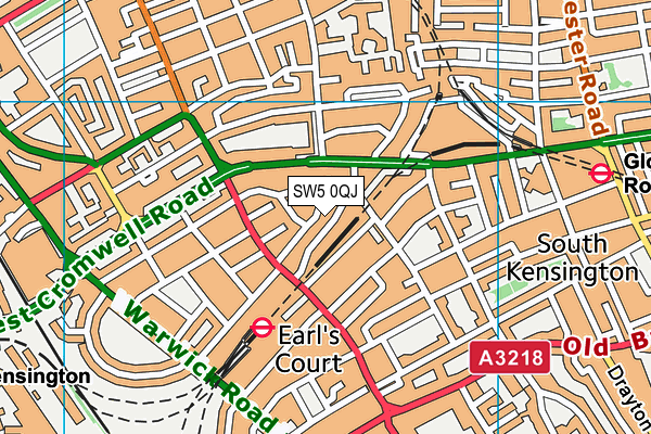 SW5 0QJ map - OS VectorMap District (Ordnance Survey) SW5 0QJ map - OS VectorMap District (Ordnance Survey)