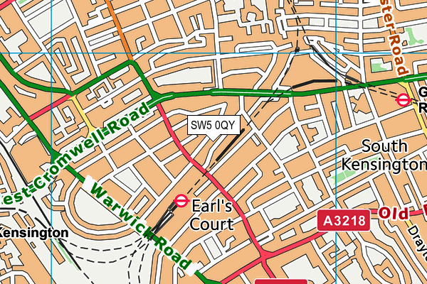 SW5 0QY map - OS VectorMap District (Ordnance Survey) SW5 0QY map - OS VectorMap District (Ordnance Survey)