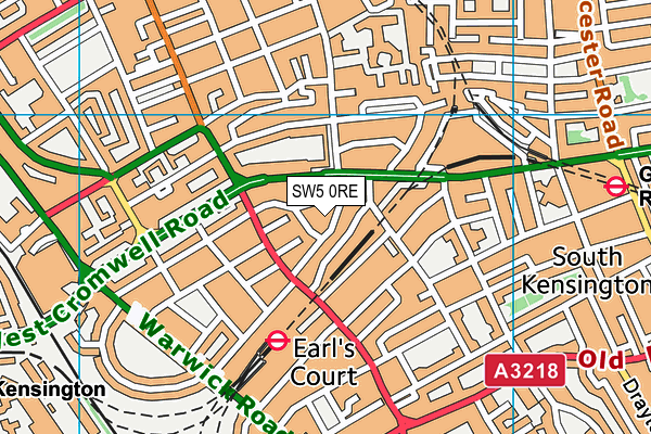 SW5 0RE map - OS VectorMap District (Ordnance Survey) SW5 0RE map - OS VectorMap District (Ordnance Survey)