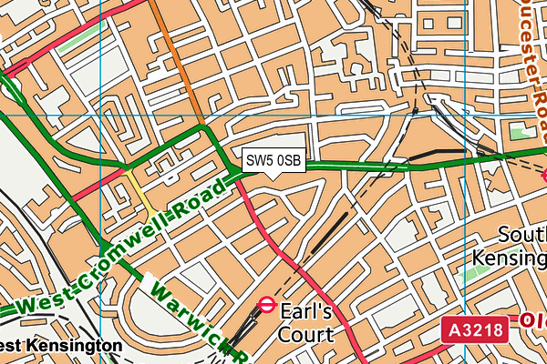 SW5 0SB map - OS VectorMap District (Ordnance Survey) SW5 0SB map - OS VectorMap District (Ordnance Survey)