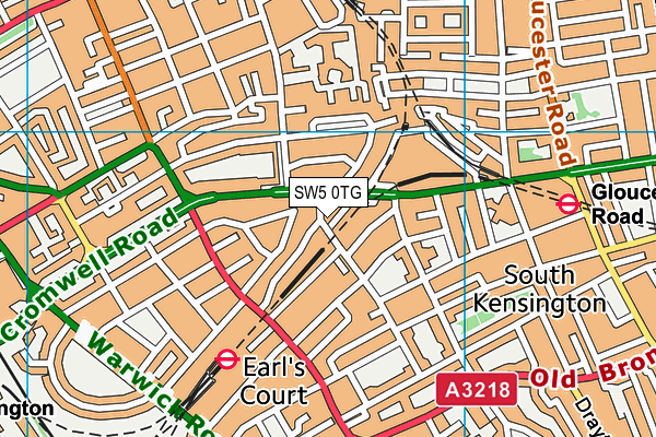 SW5 0TG map - OS VectorMap District (Ordnance Survey) SW5 0TG map - OS VectorMap District (Ordnance Survey)