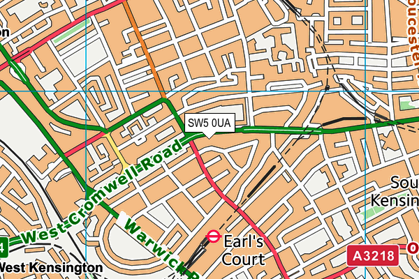 SW5 0UA map - OS VectorMap District (Ordnance Survey) SW5 0UA map - OS VectorMap District (Ordnance Survey)