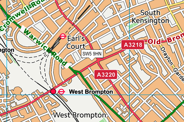 SW5 9HN map - OS VectorMap District (Ordnance Survey) SW5 9HN map - OS VectorMap District (Ordnance Survey)