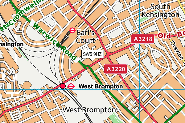 SW5 9HZ map - OS VectorMap District (Ordnance Survey) SW5 9HZ map - OS VectorMap District (Ordnance Survey)