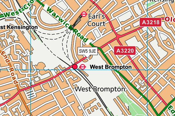 SW5 9JE map - OS VectorMap District (Ordnance Survey) SW5 9JE map - OS VectorMap District (Ordnance Survey)