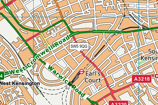 SW5 9QG map - OS VectorMap District (Ordnance Survey) SW5 9QG map - OS VectorMap District (Ordnance Survey)