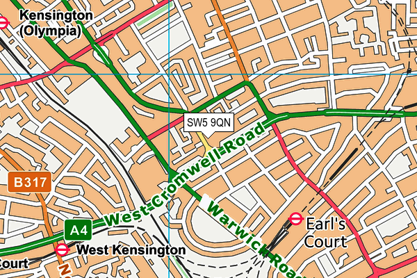SW5 9QN map - OS VectorMap District (Ordnance Survey) SW5 9QN map - OS VectorMap District (Ordnance Survey)