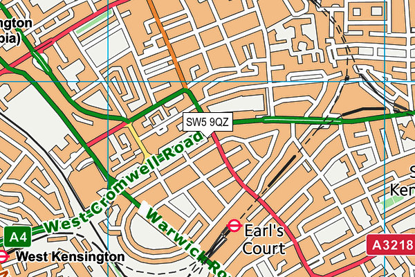 SW5 9QZ map - OS VectorMap District (Ordnance Survey) SW5 9QZ map - OS VectorMap District (Ordnance Survey)