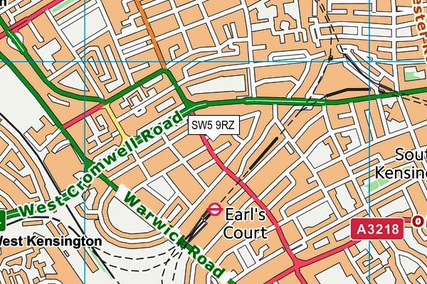 SW5 9RZ map - OS VectorMap District (Ordnance Survey) SW5 9RZ map - OS VectorMap District (Ordnance Survey)