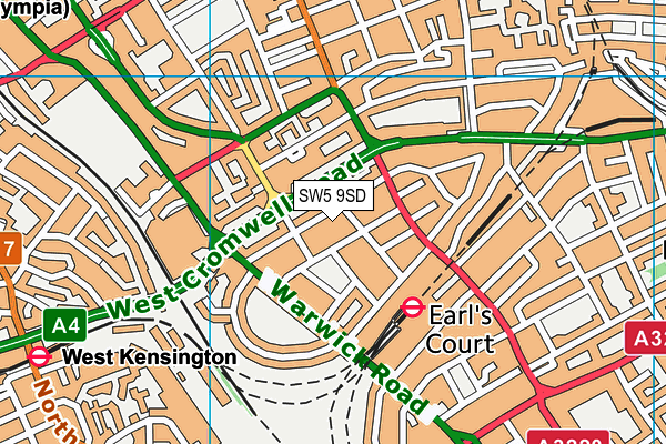 SW5 9SD map - OS VectorMap District (Ordnance Survey) SW5 9SD map - OS VectorMap District (Ordnance Survey)
