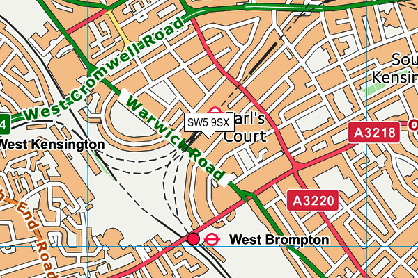 SW5 9SX map - OS VectorMap District (Ordnance Survey) SW5 9SX map - OS VectorMap District (Ordnance Survey)