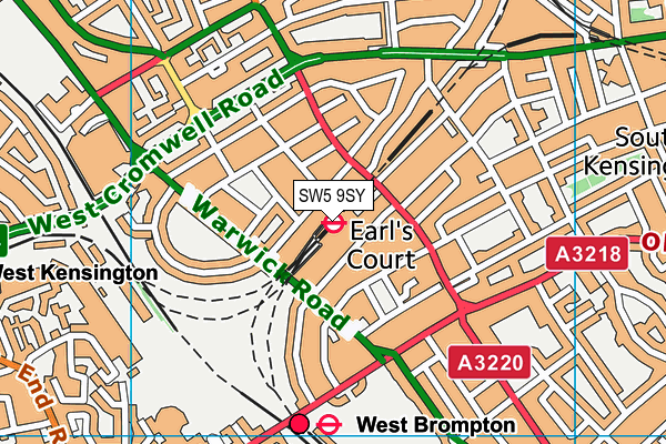 SW5 9SY map - OS VectorMap District (Ordnance Survey) SW5 9SY map - OS VectorMap District (Ordnance Survey)