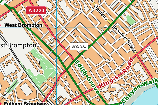 SW5 9XJ map - OS VectorMap District (Ordnance Survey) SW5 9XJ map - OS VectorMap District (Ordnance Survey)